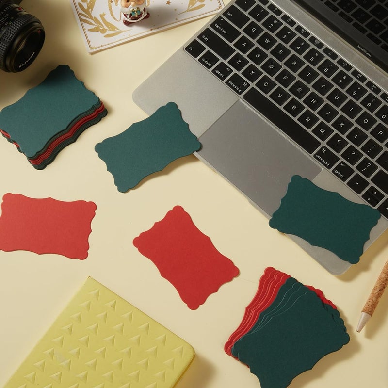 Toperd 120 Pieces Small Mini Business Cards Vintage Assorted Colors Blank Note Gift for Business, Gift Cards (Christmas Red Green) - Image 4
